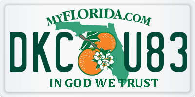 FL license plate DKCU83