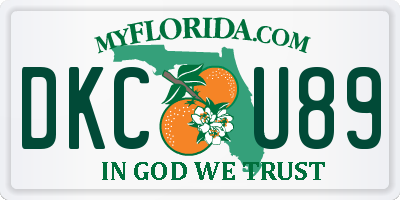 FL license plate DKCU89