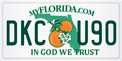 FL license plate DKCU90