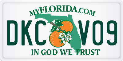 FL license plate DKCV09