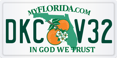 FL license plate DKCV32