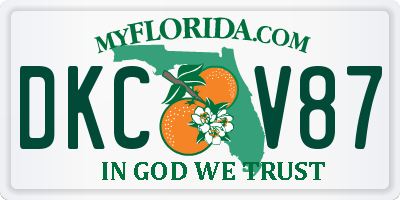 FL license plate DKCV87