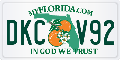 FL license plate DKCV92