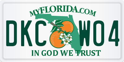 FL license plate DKCW04