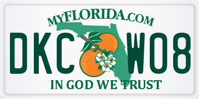 FL license plate DKCW08
