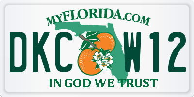 FL license plate DKCW12