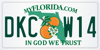 FL license plate DKCW14