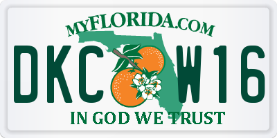 FL license plate DKCW16