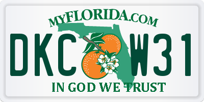 FL license plate DKCW31