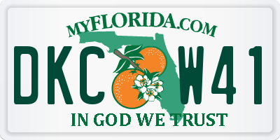 FL license plate DKCW41