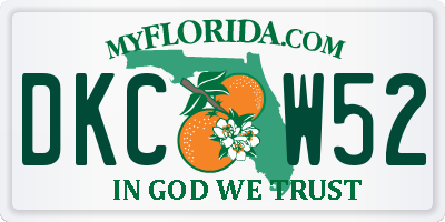 FL license plate DKCW52