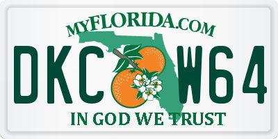FL license plate DKCW64