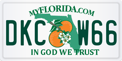 FL license plate DKCW66
