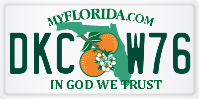 FL license plate DKCW76