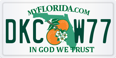 FL license plate DKCW77