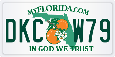 FL license plate DKCW79