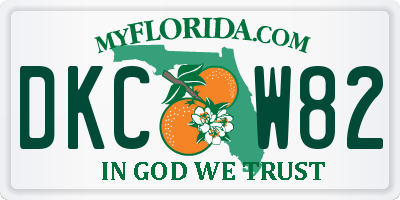 FL license plate DKCW82