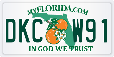 FL license plate DKCW91