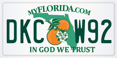 FL license plate DKCW92