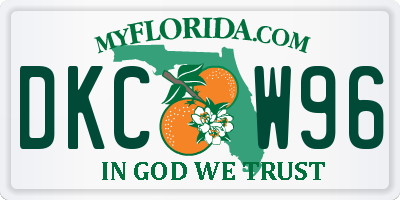 FL license plate DKCW96