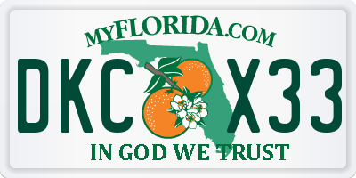 FL license plate DKCX33