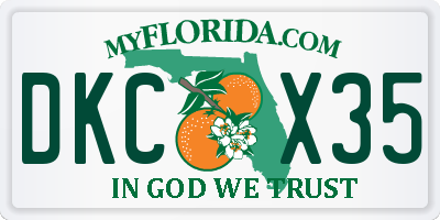 FL license plate DKCX35