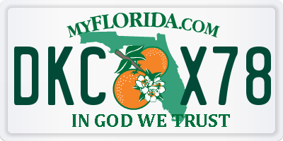 FL license plate DKCX78