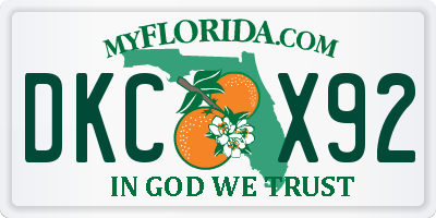 FL license plate DKCX92