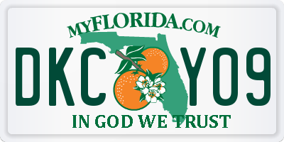 FL license plate DKCY09
