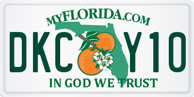 FL license plate DKCY10