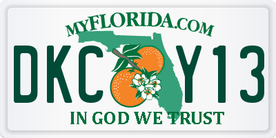 FL license plate DKCY13