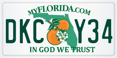 FL license plate DKCY34