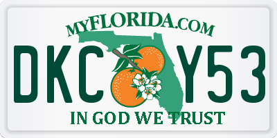 FL license plate DKCY53