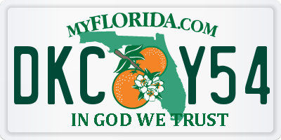 FL license plate DKCY54