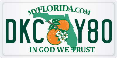 FL license plate DKCY80