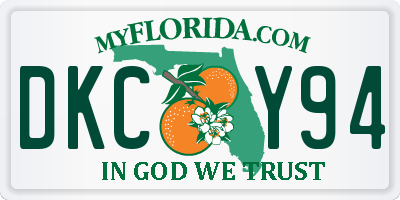 FL license plate DKCY94