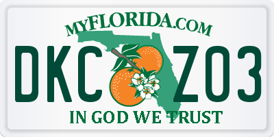 FL license plate DKCZ03