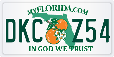 FL license plate DKCZ54