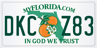FL license plate DKCZ83