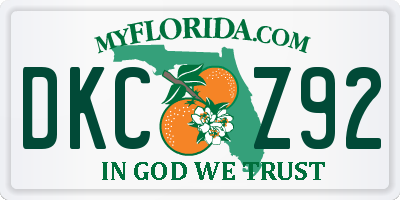 FL license plate DKCZ92