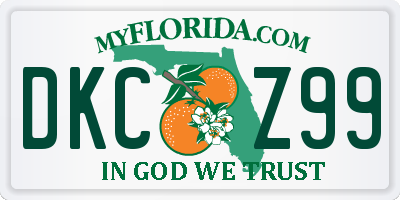 FL license plate DKCZ99