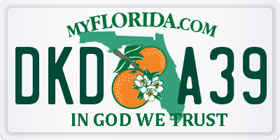 FL license plate DKDA39