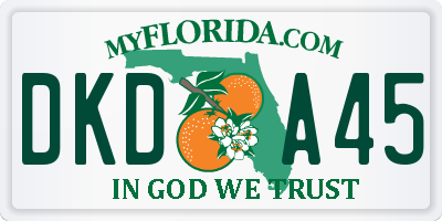 FL license plate DKDA45