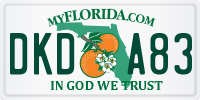FL license plate DKDA83