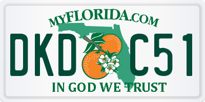 FL license plate DKDC51