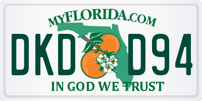 FL license plate DKDD94