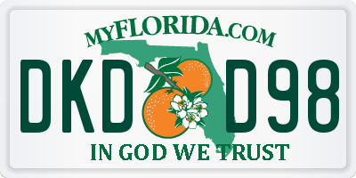 FL license plate DKDD98