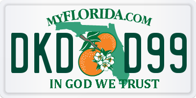 FL license plate DKDD99