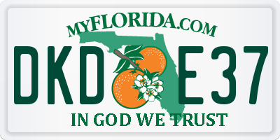 FL license plate DKDE37