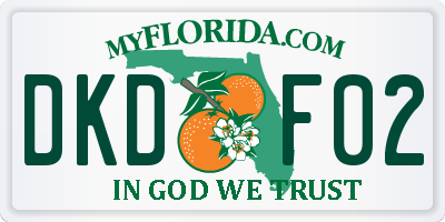 FL license plate DKDF02
